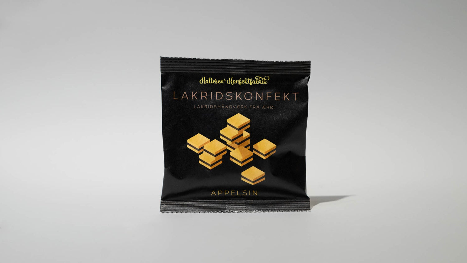 Hattesens Konfektfabrik lakrids pose med appelsin